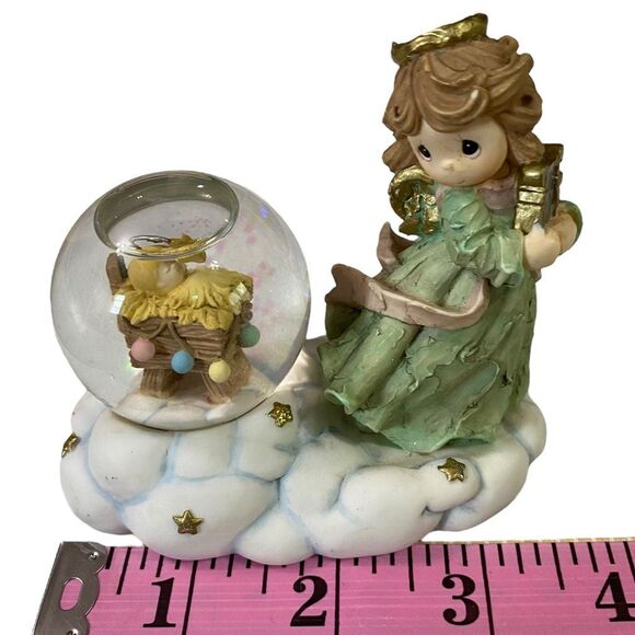 Vintage Precious Moments by Enesco 1999 Angel Playing Harp Water Globe - Picture 6 of 8